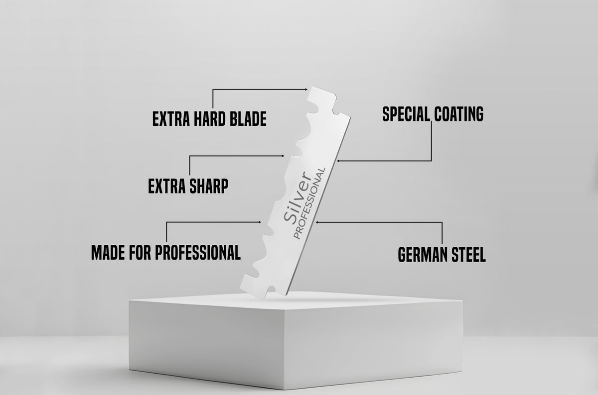 فضي - شفرات حلاقة أحادية الحافة - 100 قطعة